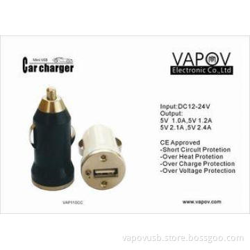 CE  approved 1A  single usbcar charger for Apple ,Android,